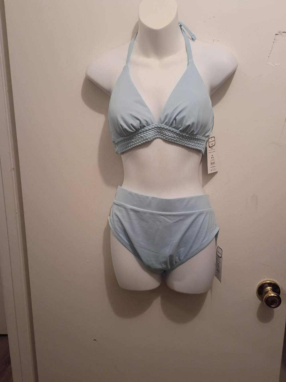 Time and Tru Light Blue Halter Bikini Set